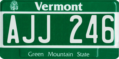 VT license plate AJJ246