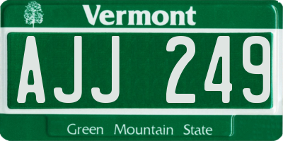 VT license plate AJJ249