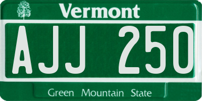 VT license plate AJJ250