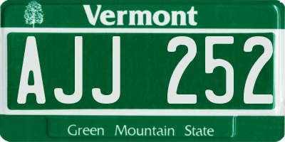 VT license plate AJJ252