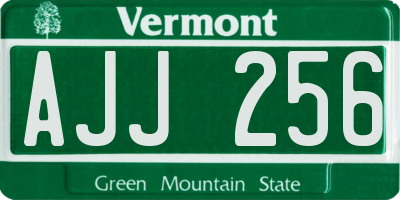 VT license plate AJJ256