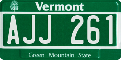 VT license plate AJJ261