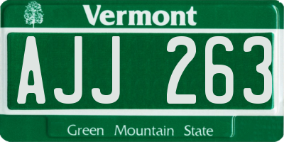 VT license plate AJJ263