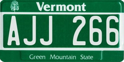 VT license plate AJJ266