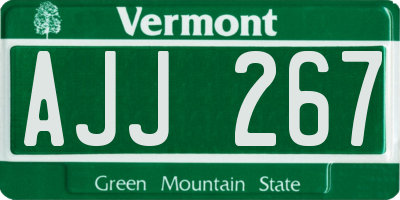VT license plate AJJ267