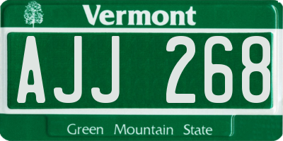 VT license plate AJJ268