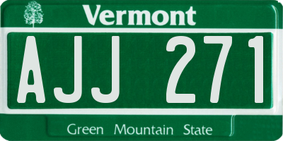 VT license plate AJJ271