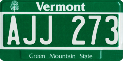 VT license plate AJJ273