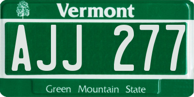 VT license plate AJJ277