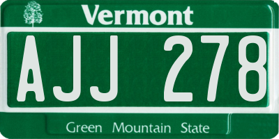 VT license plate AJJ278