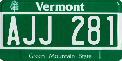VT license plate AJJ281