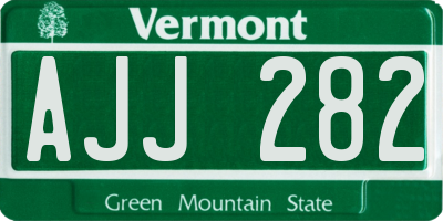 VT license plate AJJ282