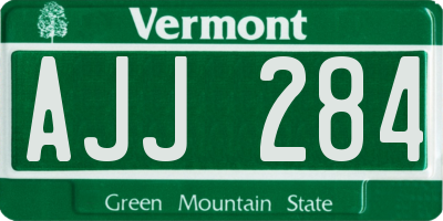 VT license plate AJJ284