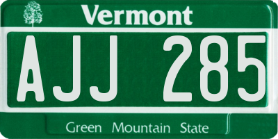 VT license plate AJJ285