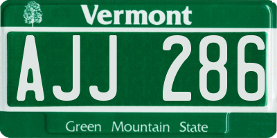 VT license plate AJJ286