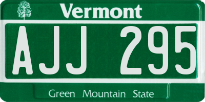VT license plate AJJ295