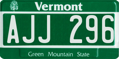 VT license plate AJJ296