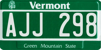 VT license plate AJJ298