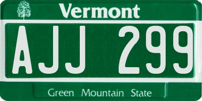 VT license plate AJJ299