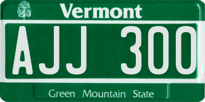 VT license plate AJJ300