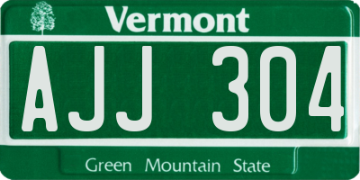VT license plate AJJ304