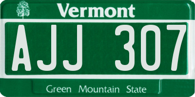 VT license plate AJJ307