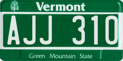 VT license plate AJJ310