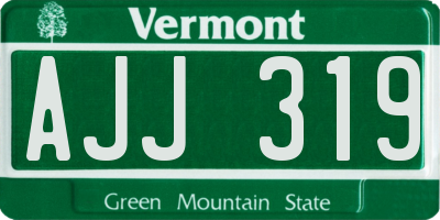 VT license plate AJJ319