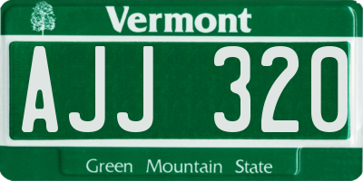 VT license plate AJJ320