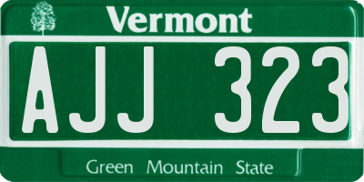 VT license plate AJJ323