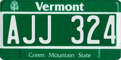 VT license plate AJJ324