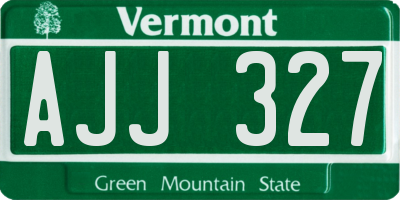 VT license plate AJJ327