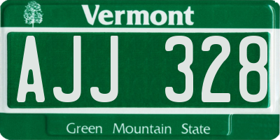 VT license plate AJJ328