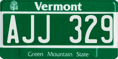 VT license plate AJJ329
