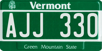 VT license plate AJJ330
