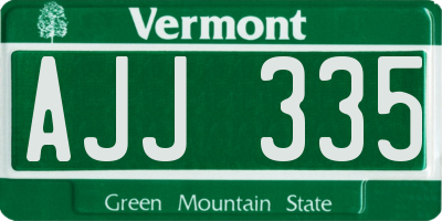 VT license plate AJJ335