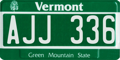 VT license plate AJJ336