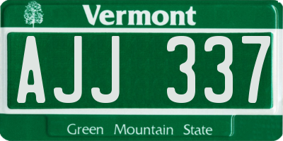 VT license plate AJJ337