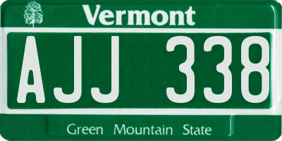 VT license plate AJJ338