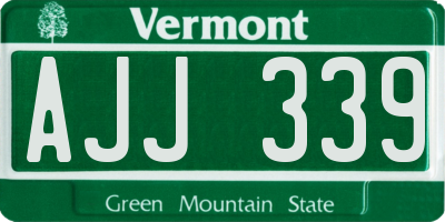 VT license plate AJJ339