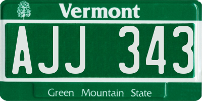 VT license plate AJJ343