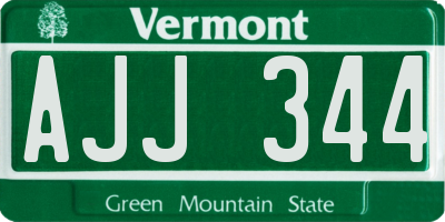 VT license plate AJJ344