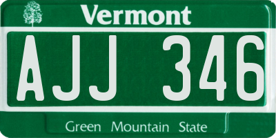 VT license plate AJJ346