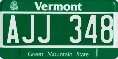 VT license plate AJJ348