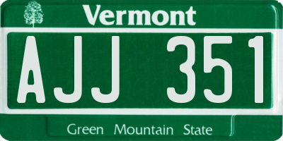 VT license plate AJJ351