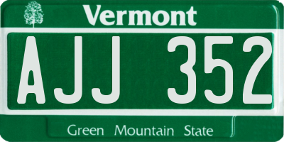 VT license plate AJJ352