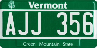 VT license plate AJJ356