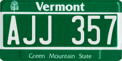 VT license plate AJJ357