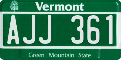 VT license plate AJJ361