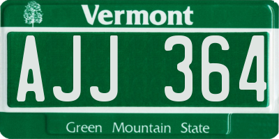VT license plate AJJ364